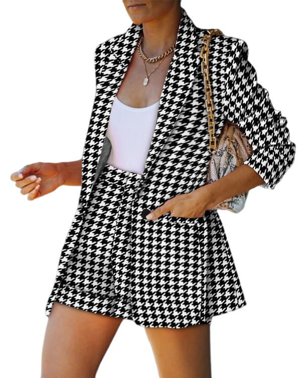 Office Lady Blazer And Short 2 Piece Formal Suit