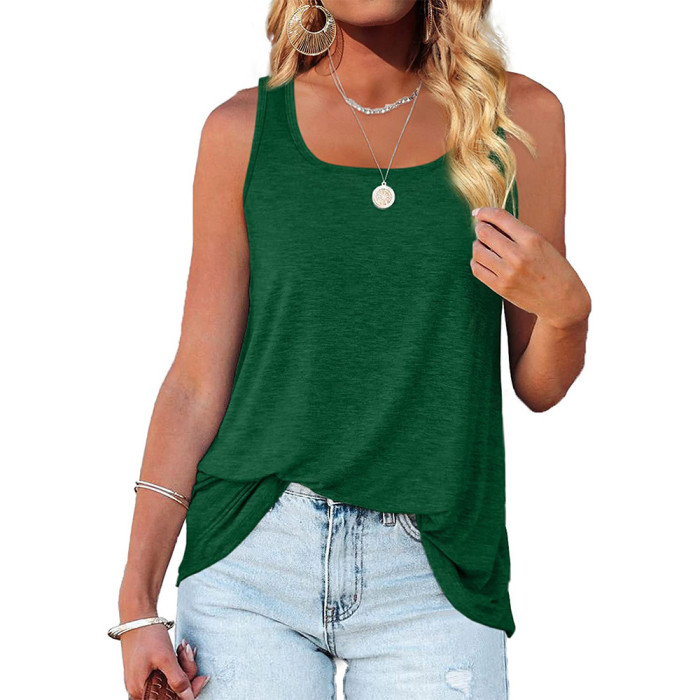 Square Neck Solid Tank T-shirt