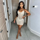 Crystal Rhinestone Sexy See Through Club Dress