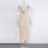 V-neck Slim Belt Beach Skirt