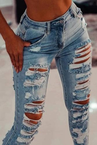 Wash Distressed Skinny Ankle Jeans