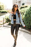 Women Beaded Denim Coat