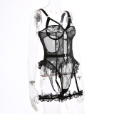 IHOOV Lace Hollow out See Through Sexy Teddy Lingerie