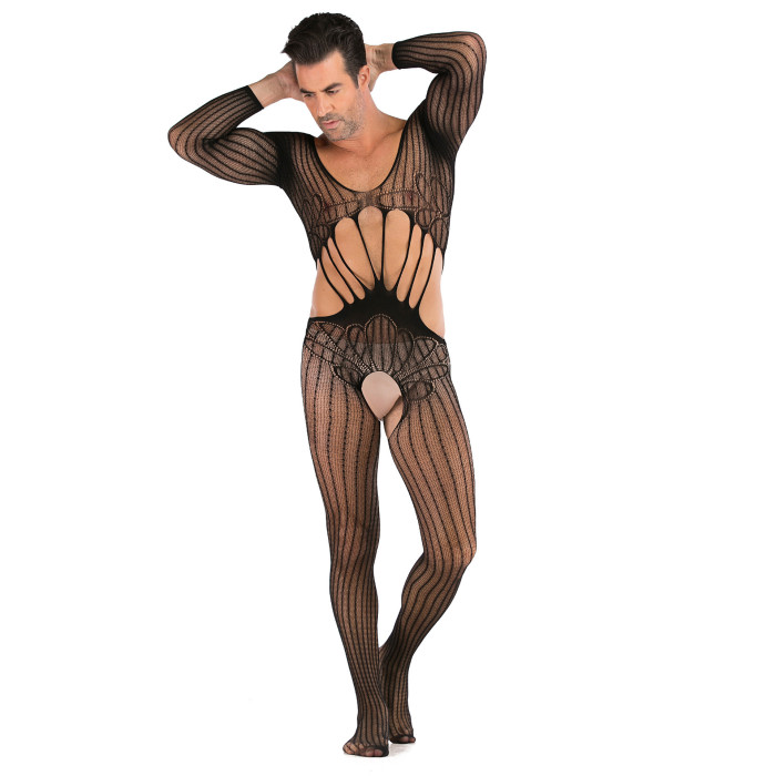 LE5118 Black Bodystocking with stockings