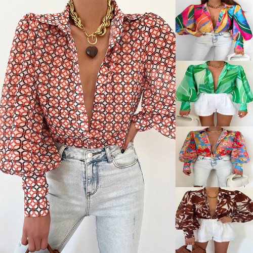 Chiffon Floral Print Elegant Blouse Shirt