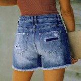 Blue Gypsy Mid-rise Distressed Denim Shorts