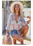 Striped Long Sleeve Top Contrast Shirt
