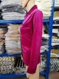 Velvet Solid Color Long Sleeve Single Breasted Shirt For Women