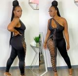 Sexy Beaded cut out Sleeveless Jumpsuit