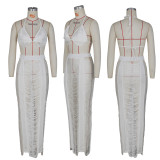 Women Cutout Fringe Beachwear Two-Piece Set