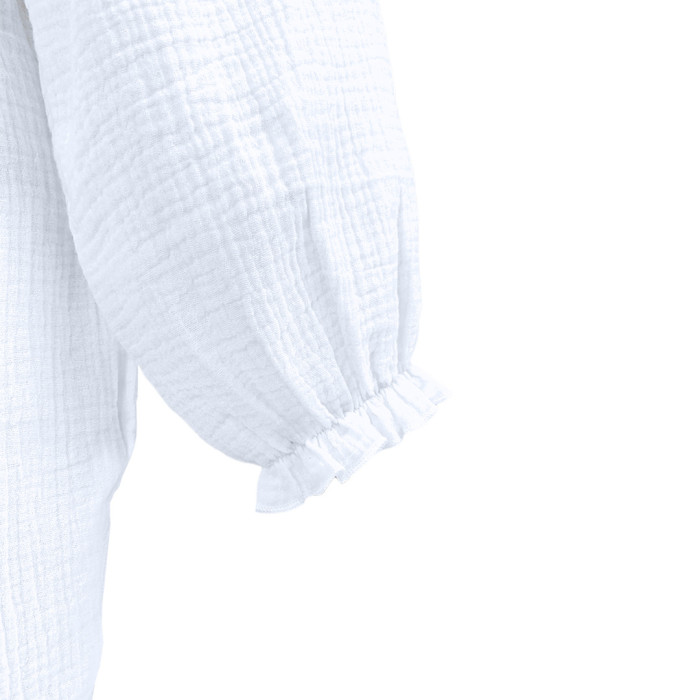 Cotton Solid Color Loose One Shoulder Pocket Casual Jumpsuit