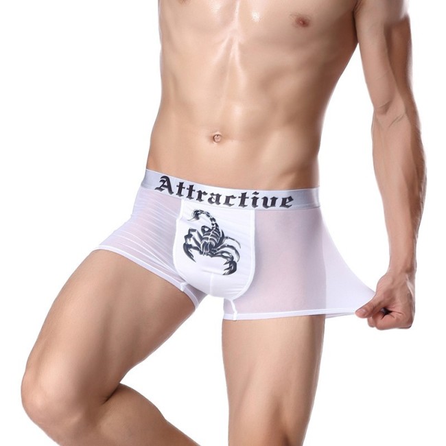 Men's Ice Silk Sexy breathable Printed Boxer