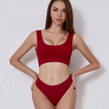 Bralette Mid Waist Thong Female Underwear Set Sports Bra and Panties Set