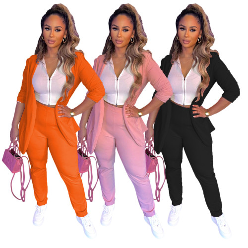 Fashionable Casual Long Sleeve Pants Suit Two-piece Set
