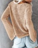 Hollow Out Drawstring Knit Top