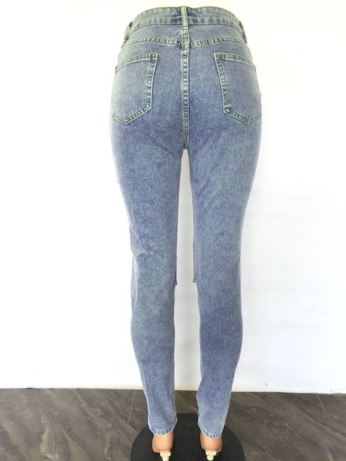 Strap Washing Casual Tight Sexy Stretch Jeans