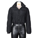 Winter Warm Zip High Neck Short Padded Jacket