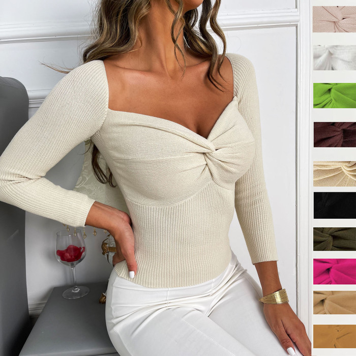 Long Sleeve Ribbed Knit Top