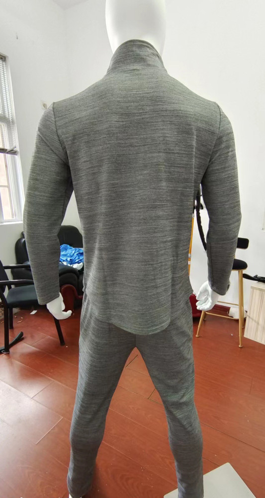 Men Autumn Solid Color And Sports Pants Two Piece Set