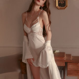 Lace Sling Backless Nightdress Set