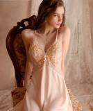 Sling Lace Patchwork Stain Nightdress