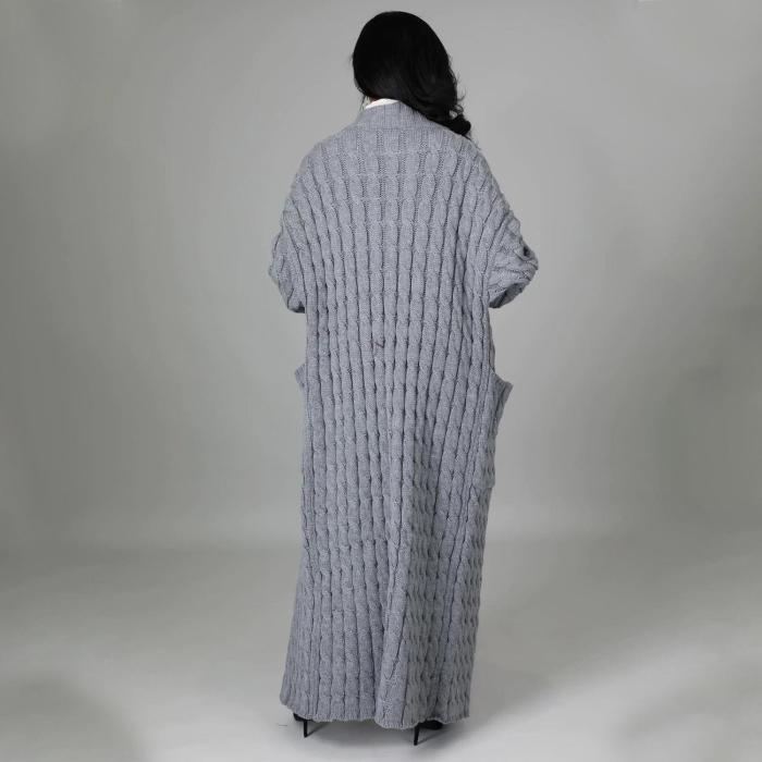 Women'S Fashion Sexy Casual Long Sleeve Long Sweater Coat
