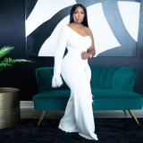 Women One Shoulder Long Sleeve Loose Jumpsuit