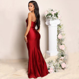 Women's Fashion Sexy Ladies one-shoulder Long Dress