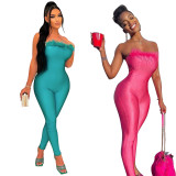 Women sexy furry off shoulder Jumpsuit