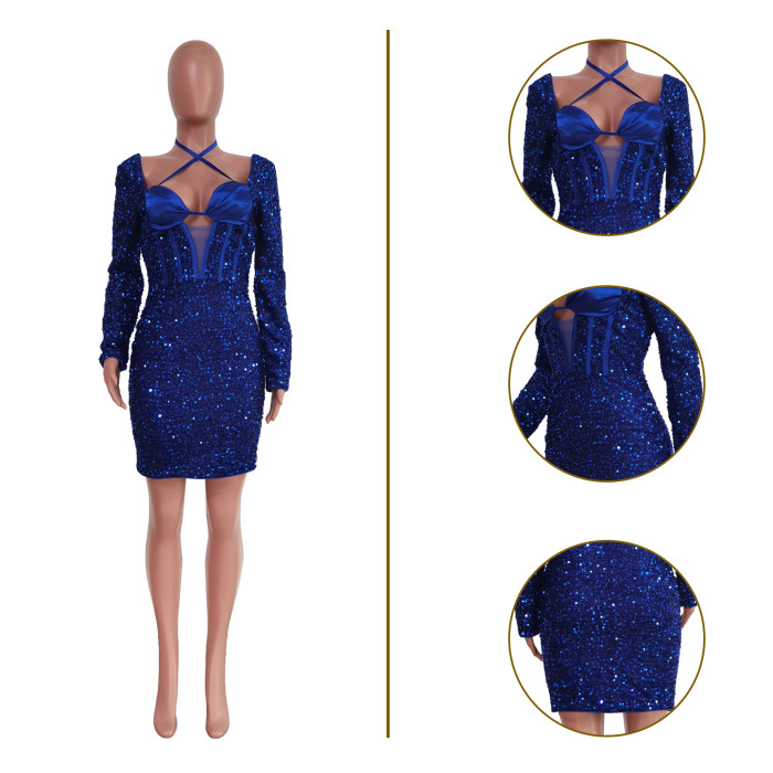Sequin Sexy Party Evening Dress
