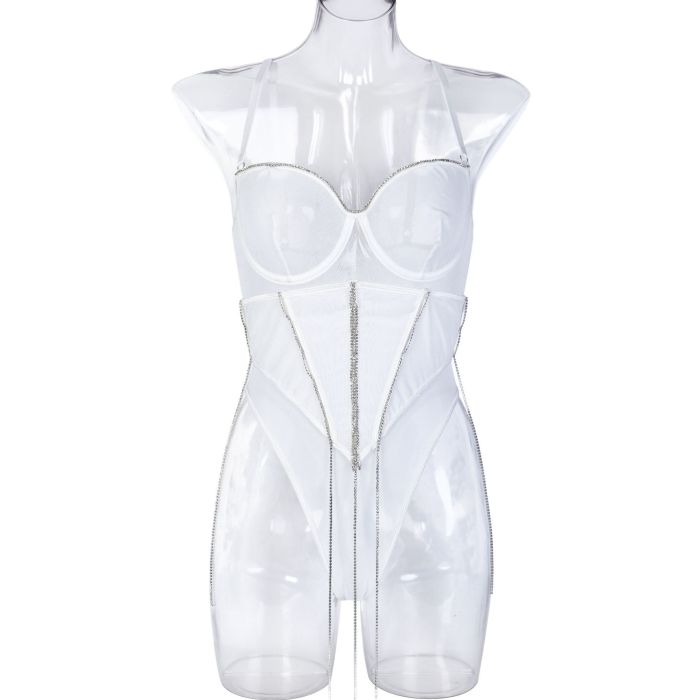 Lace Sexy Rhinestone Lingerie Bodysuit Underwear Women's one-piece Erotic