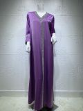 Long Muslim Robe with Diamond Belt