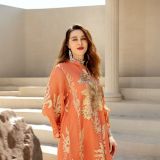 Golden Beaded Embroidered Yarn Muslim Dress