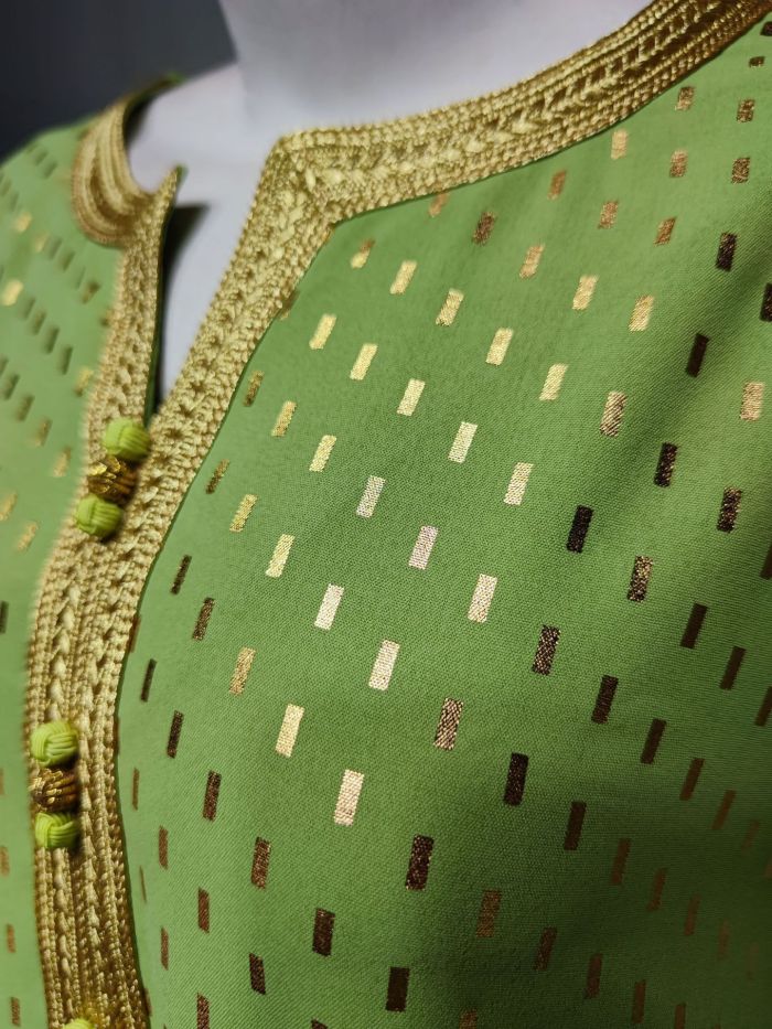 Women Printed Tape Embroidery Islamic Clothing Kaftan Abaya Muslim Dress