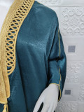 Golden Embroidered Bat Sleeve Muslim Robe