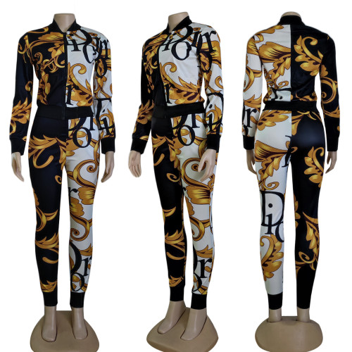 Printed Sports Luxury Jogging Track Suit Set