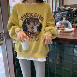 Autumn and Winter Velvet Sweater Female Cartoon student Shirt