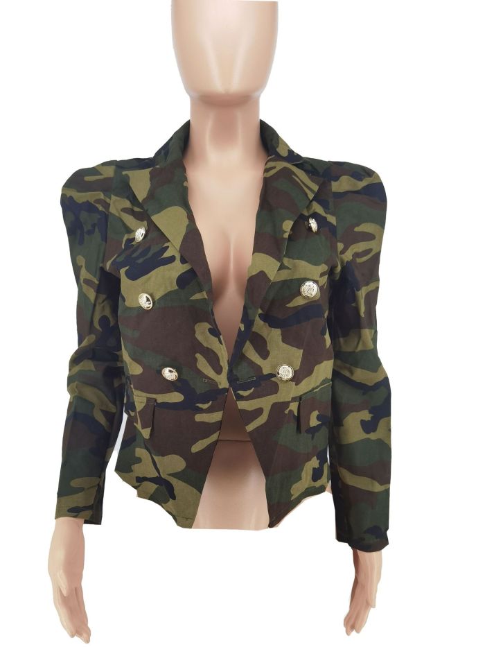 Women's Camouflage Print Blazer