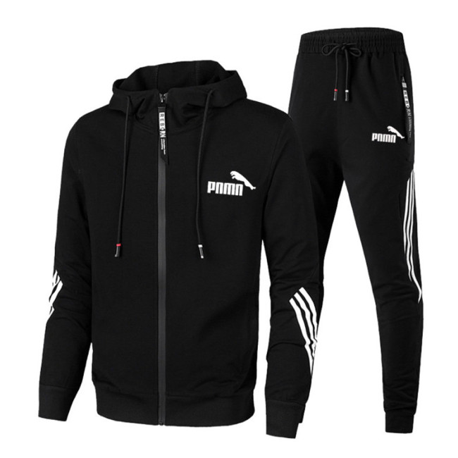 Customizable Logo Men's Zipper Hooded Casual Sportswear Suit