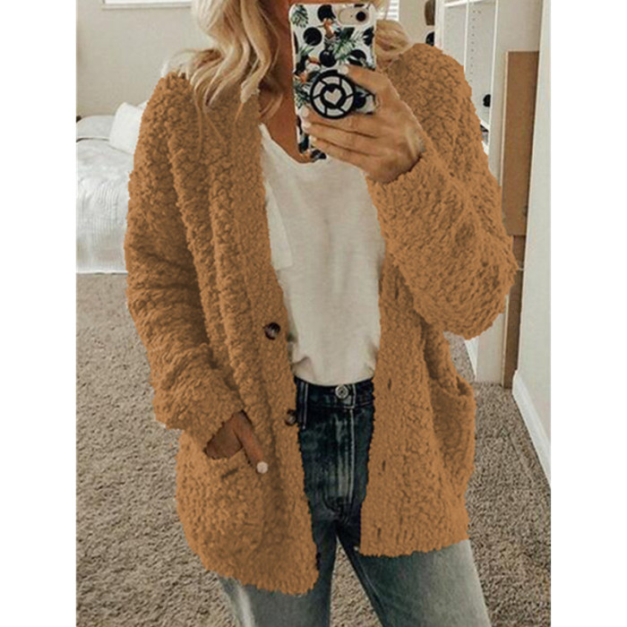 Open Front Plush Oversize Cardigan