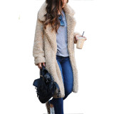 Solid color Plush Fleece Long Coat