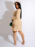 Elegant Casual Mesh Knit Short Dress