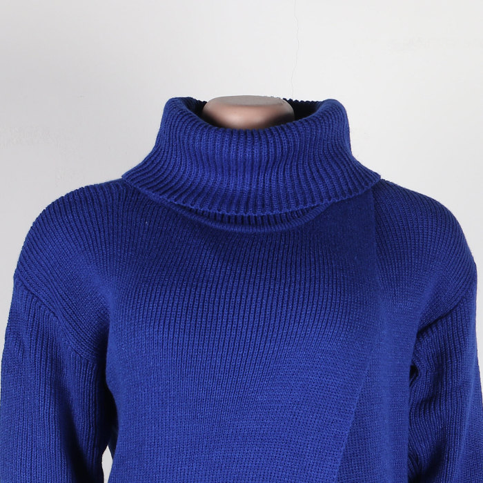 High Collar Knit Long Sweater