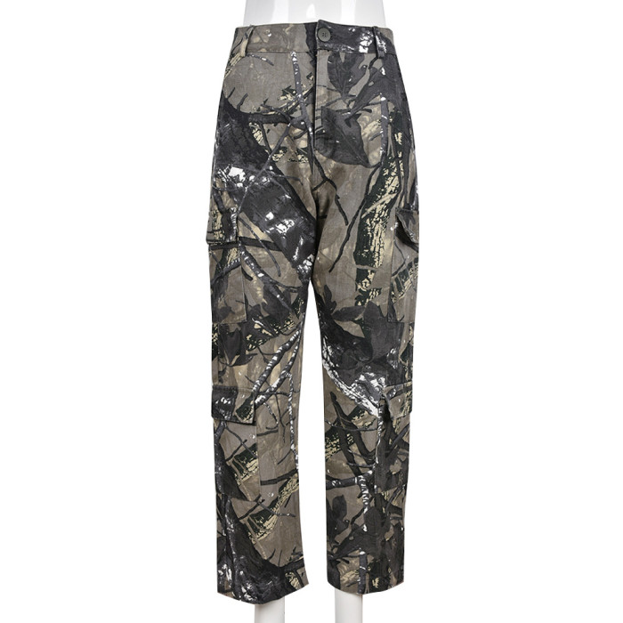 Camouflage Print Workout Cargo Pant
