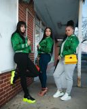 Y2K Letter Print Varsity Crop Jackt