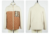 Zipper Print Lambs Wool Jacket Coat