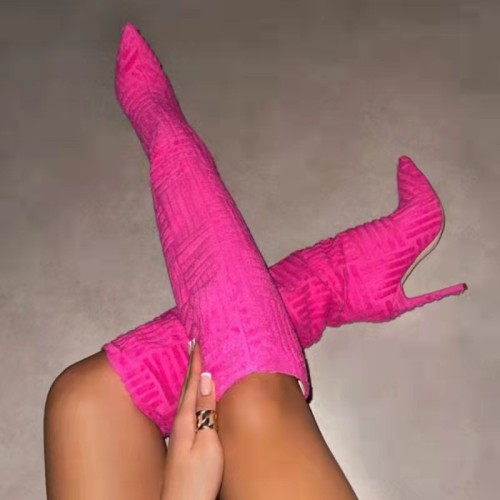 Pointed warm towel boots