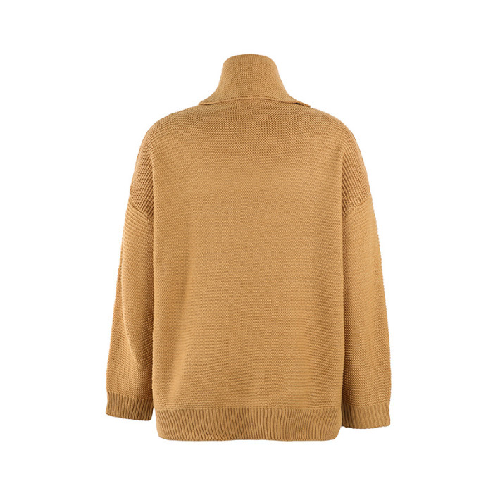 Fall Winter Turtleneck Knitted Sweater
