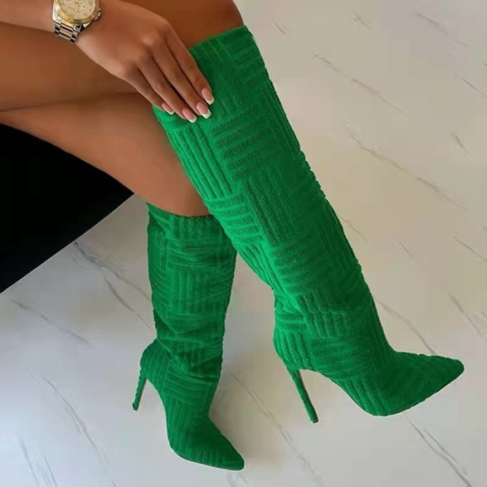Pointed warm towel boots