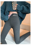 Thickened Cashmere Purple Fleece High Waist Warm Trousers